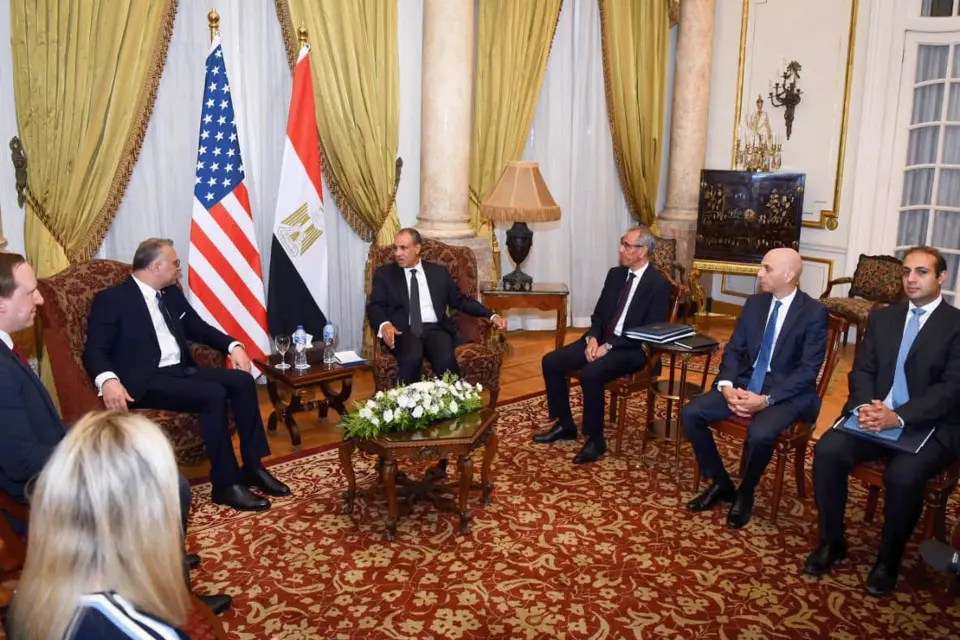 لقاء وزير الخارجية المصري وكبير مستشار ترامب للشئون العربية والإفريقية مسعد بولس المصدر: صفحة الخارجية الرسمية فيس بوك
